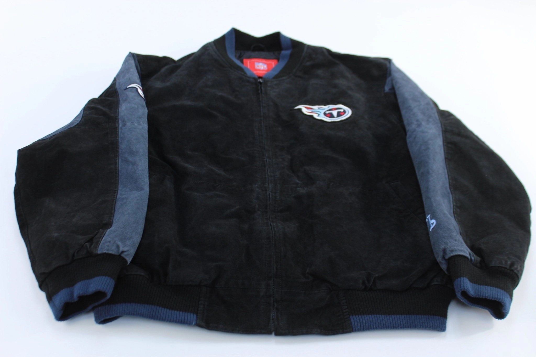 Tennessee Titans Football Embroidered Suede Zip Up Jacket bus ride suitable for air sports