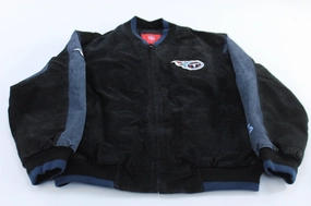 Tennessee Titans Football Embroidered Suede Zip Up Jacket bus ride suitable for air sports