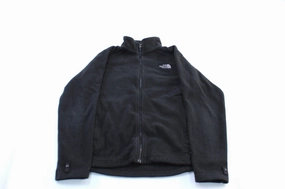 gift - giving option Premium Protection The North Face Embroidered Logo Black Fleece Zip Up Jacket