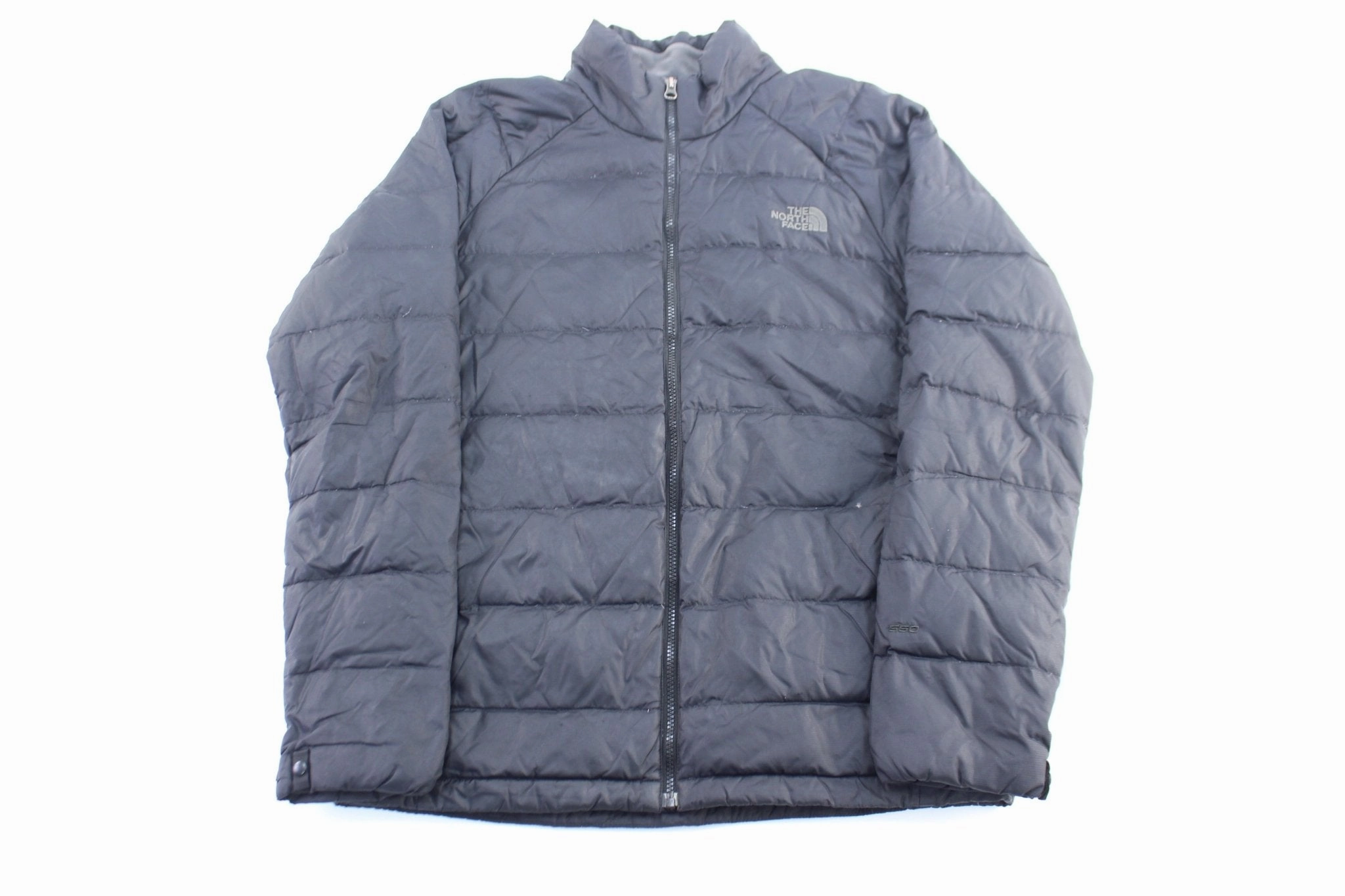 The North Face Embroidered Logo Black Puffer Jacket Office Look