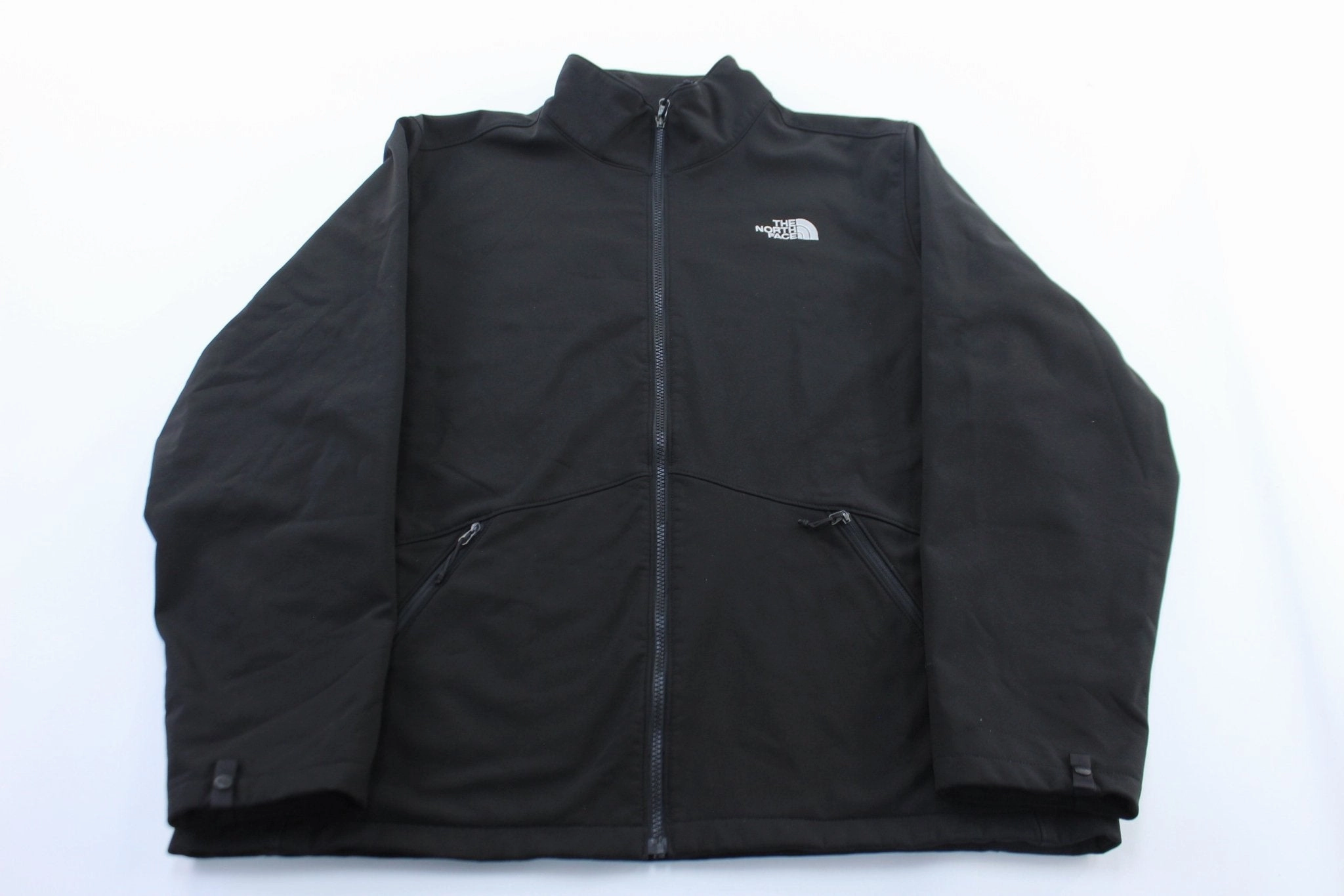 The North Face Embroidered Logo Black WindWall Zip Up Jacket Embroidered