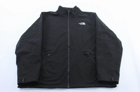 The North Face Embroidered Logo Black WindWall Zip Up Jacket Embroidered