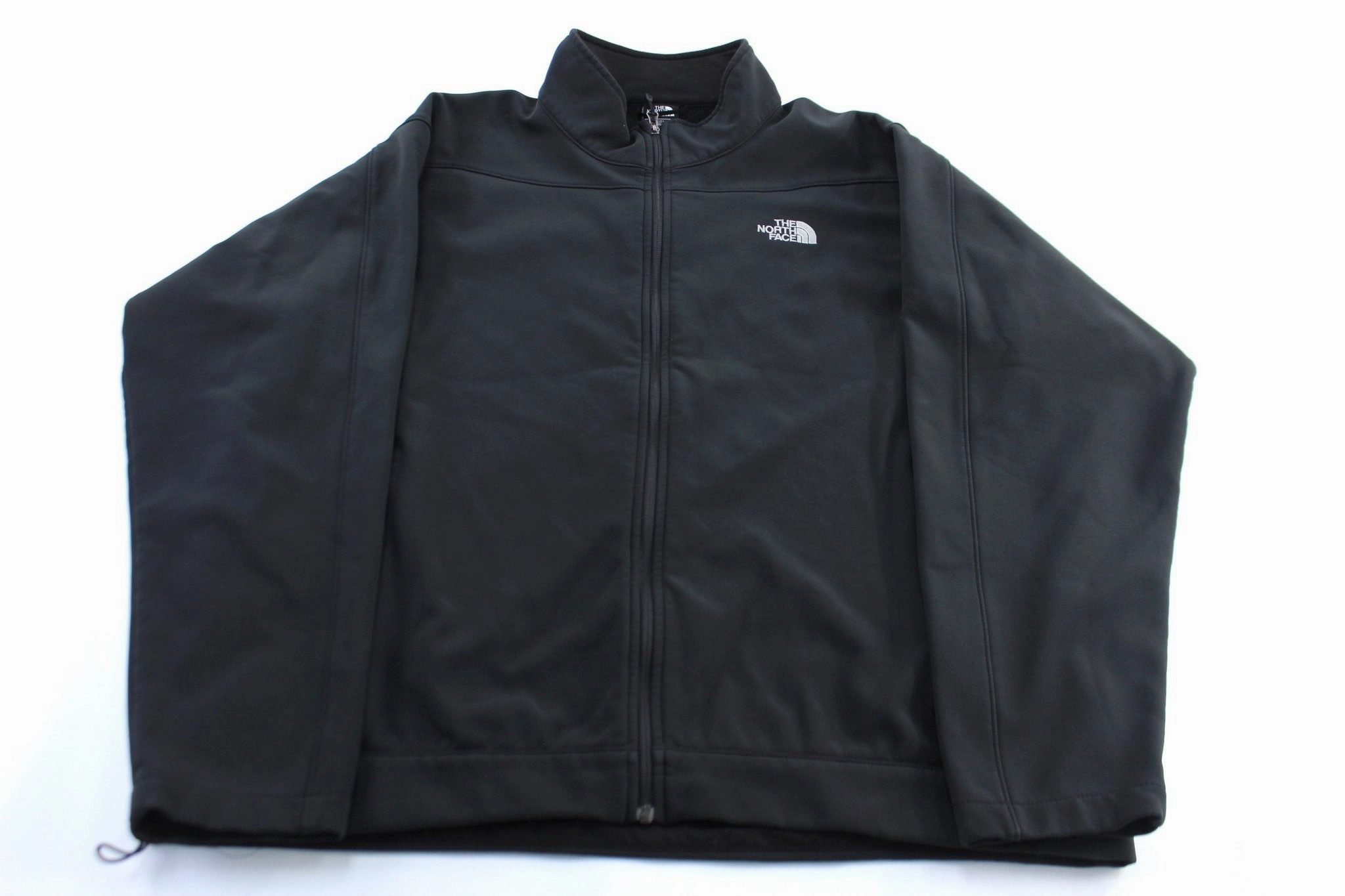 The North Face Embroidered Logo Black Zip Up Jacket Belted