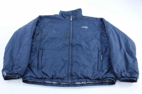 Smooth Surface The North Face Embroidered Logo Blue Zip Up Jacket