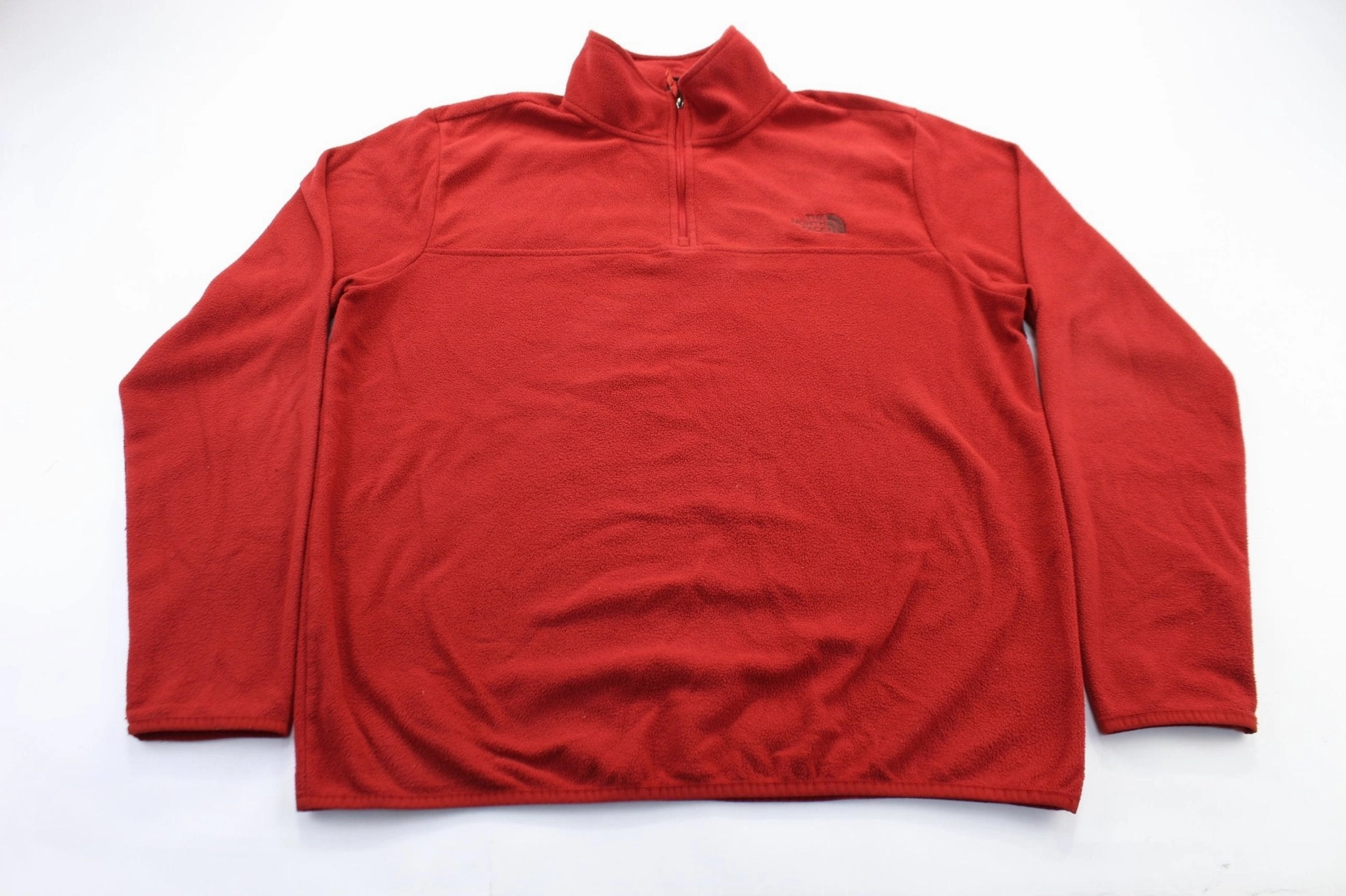 The North Face Embroidered Logo Burnt Orange Pullover Fleece RipstopFabric