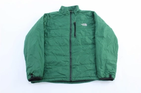 Eco Friendly Certified Heat Retention The North Face Embroidered Logo Green Puffer Jacket