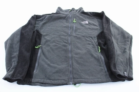 The North Face Embroidered Logo Grey & Black Zip Up Jacket Base Insulation suitable for talent shows