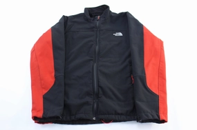 The North Face Embroidered Logo Red & Black Zip Up Jacket Romance Sleek Jacket