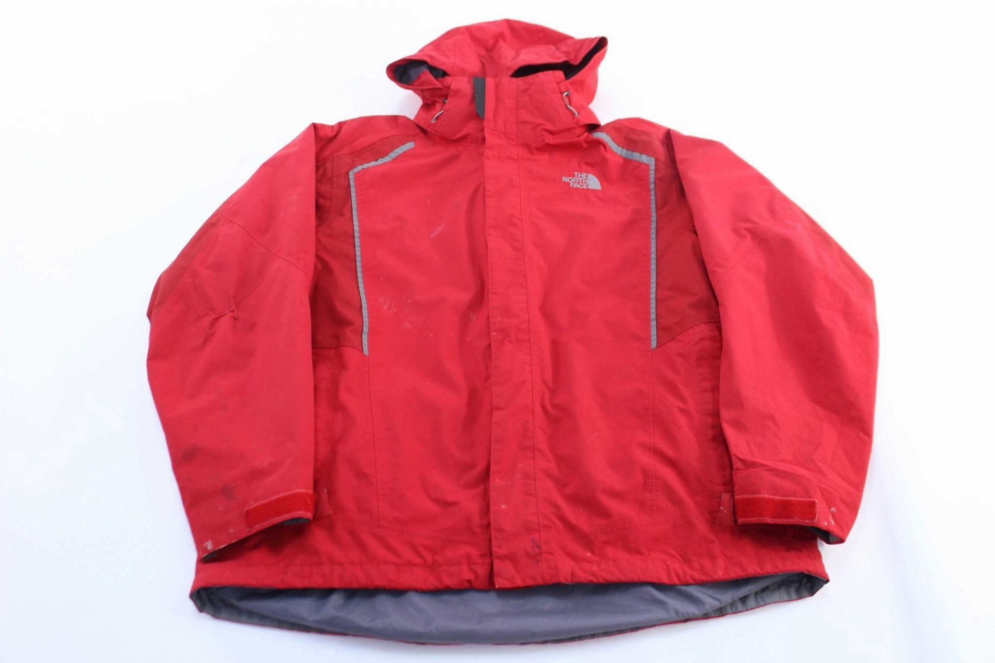 The North Face Embroidered Logo Red & Grey Zip Up Jacket birthday celebration motorcyclist