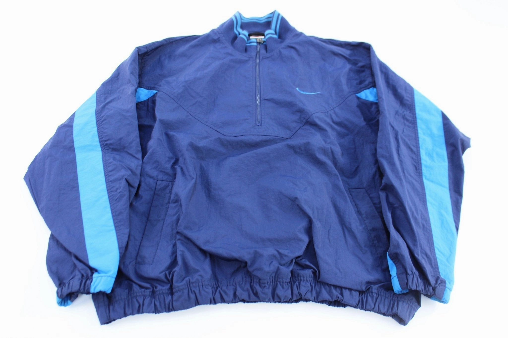 90's Nike Embroidered Swoosh Logo Blue Zip Up Jacket Lightweight Layer