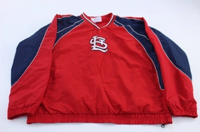 Ribbed Knit Cuffs St. Louis Cardinals Embroidered Windbreaker Pullover