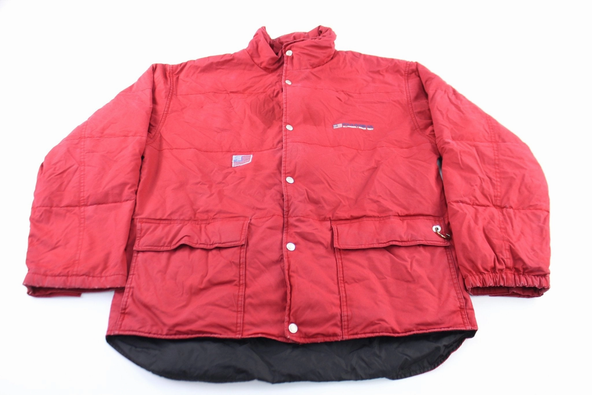 Polo Jeans Co. Ralph Lauren Embroidered Zip Up Jacket Bold Detail Heat Reflective Tech