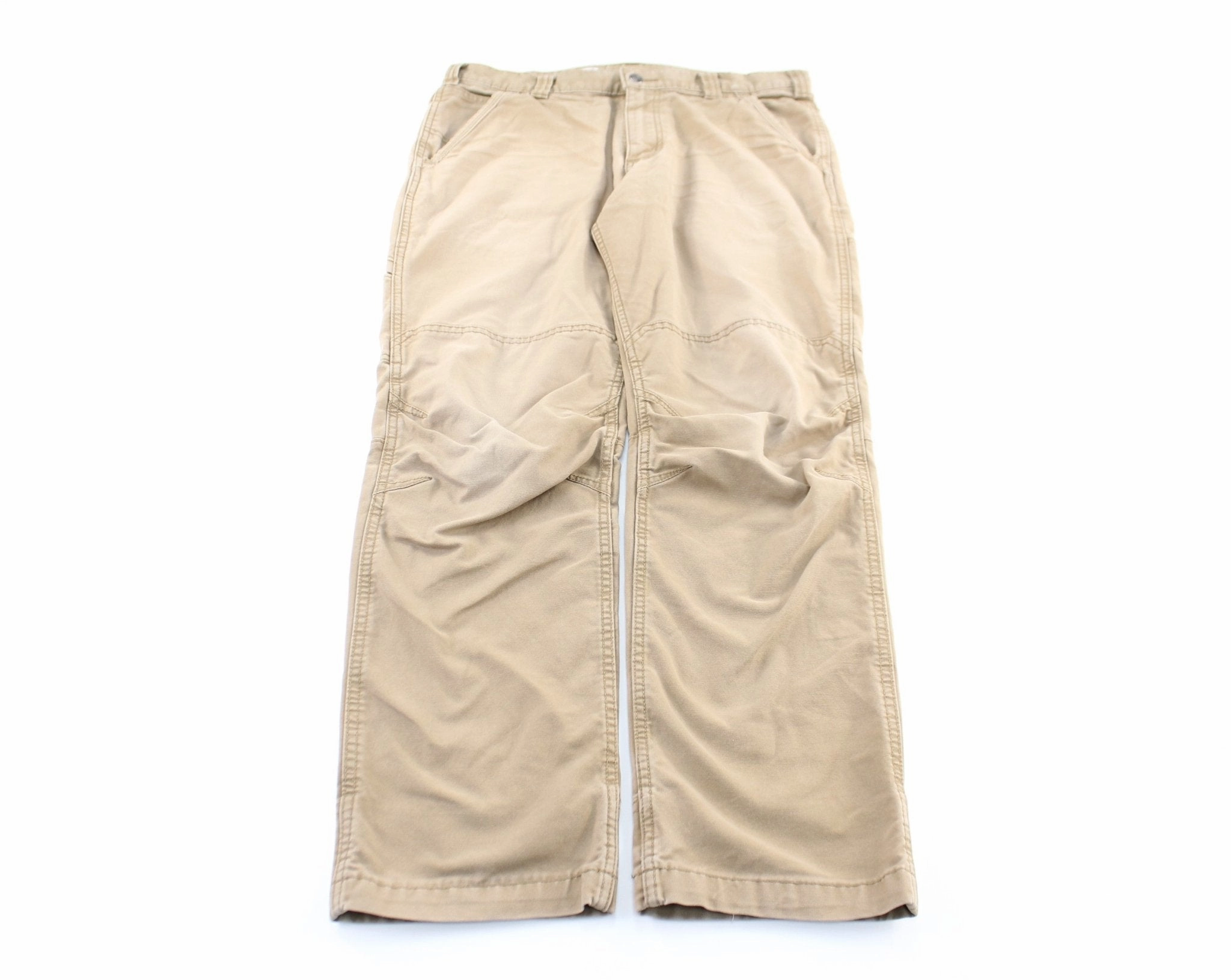 Carhartt Logo Patch Khaki Pants Casual Comfort Look ReinforcedBeltLoops