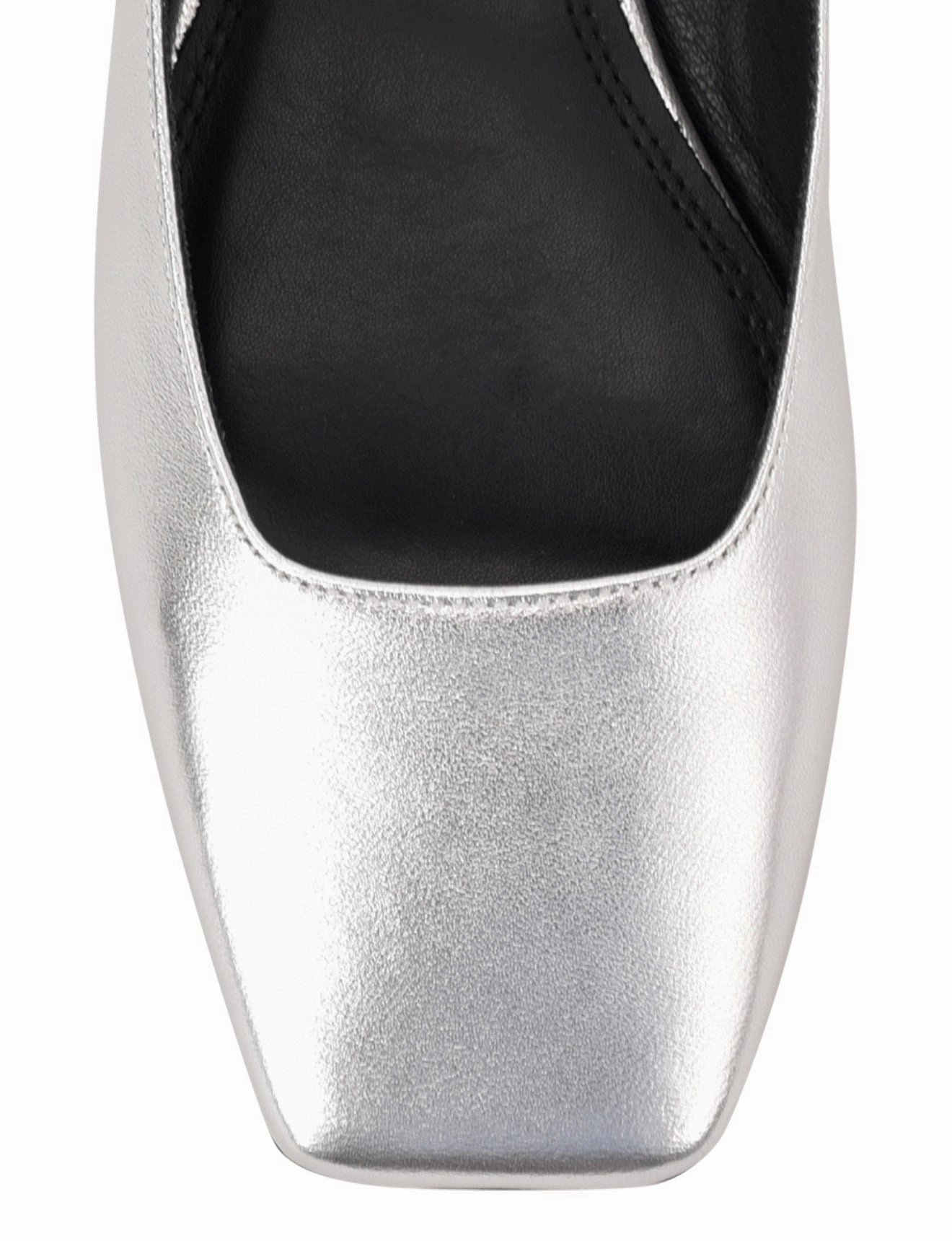 Xanthe Mary Jane Mules - Silver Metallic Leather Study Walk Fashionable