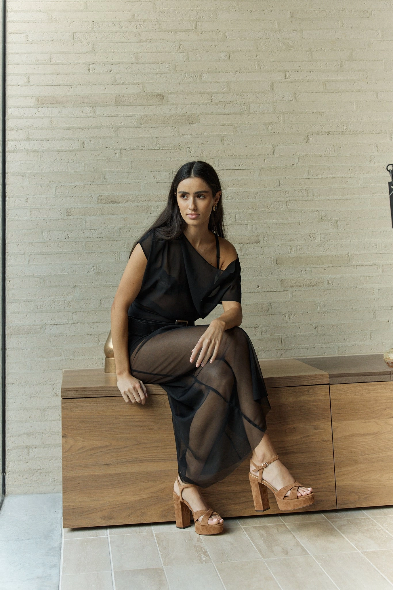 Sunset Glow Hannah Platform Sandals - Tobacco Brown Suede