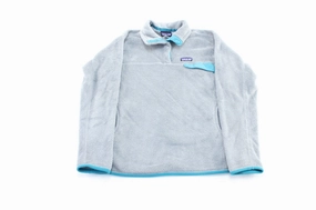 Women's Patagonia Logo Patch Grey & Turquoise Snap-T Pullover Jacket Surprise Fitness