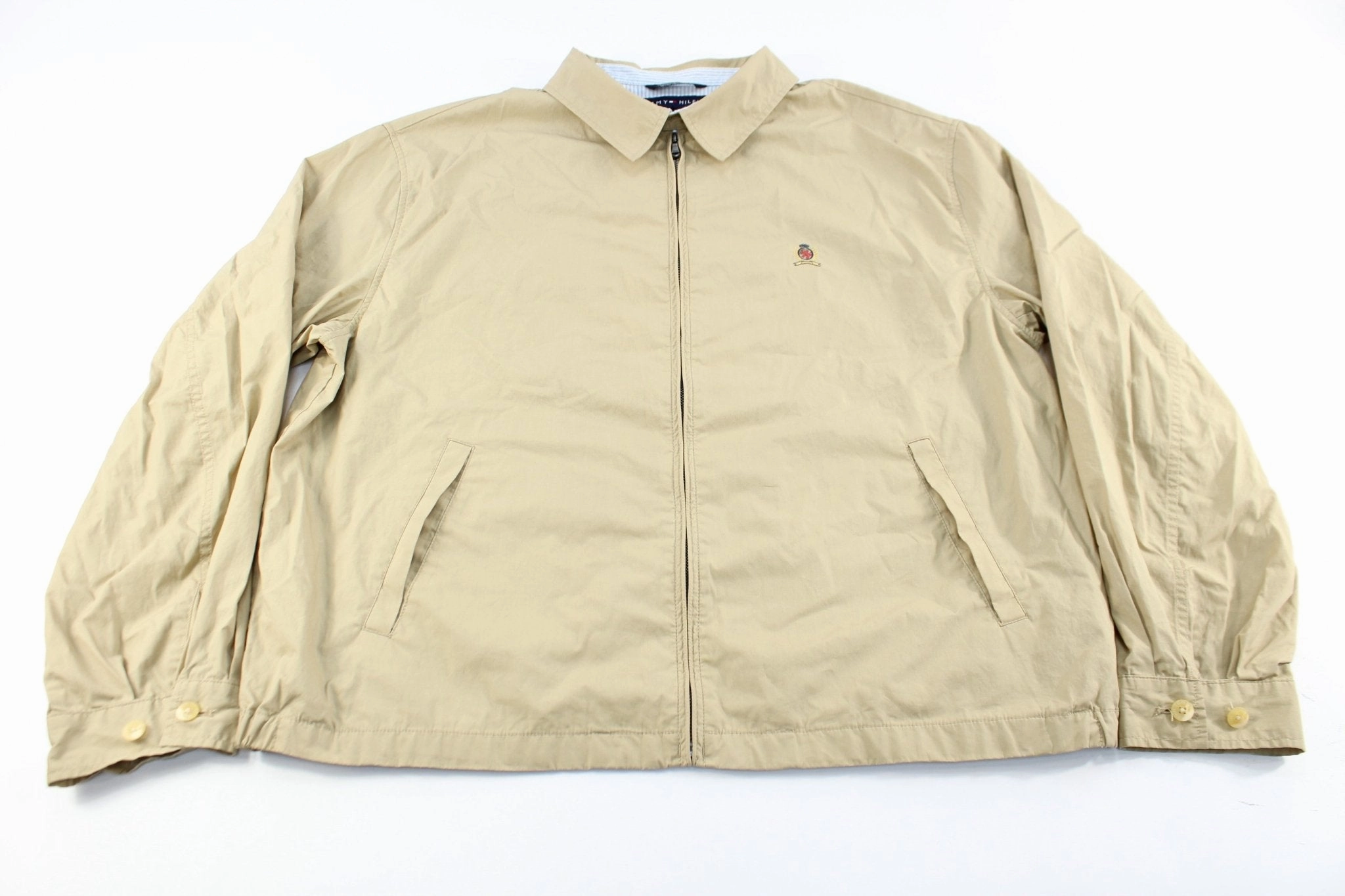 Core Vent Zones Tommy Hilfiger Embroidered Logo Tan Zip Up Jacket