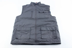 Tommy Hilfiger Fleece Lined Grey Zip Up Vest Front Pockets suitable for beach vacations