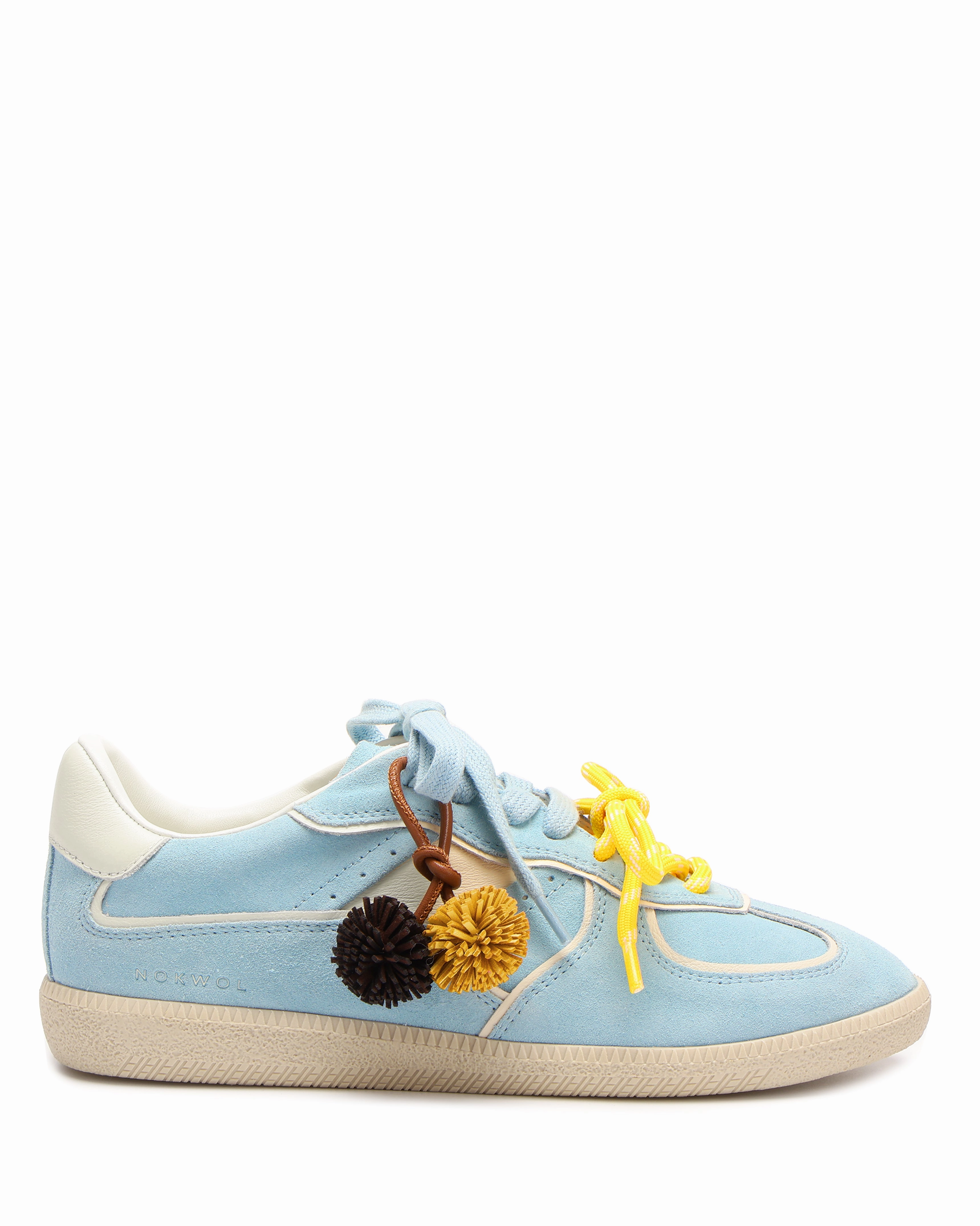 Stretchable Collar Design Iconic silhouette August Baby Blue Suede