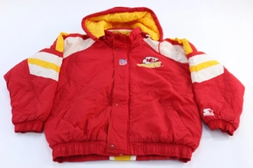 90's Kansas City Chiefs Embroidered Starter Hooded Jacket All weather Guard