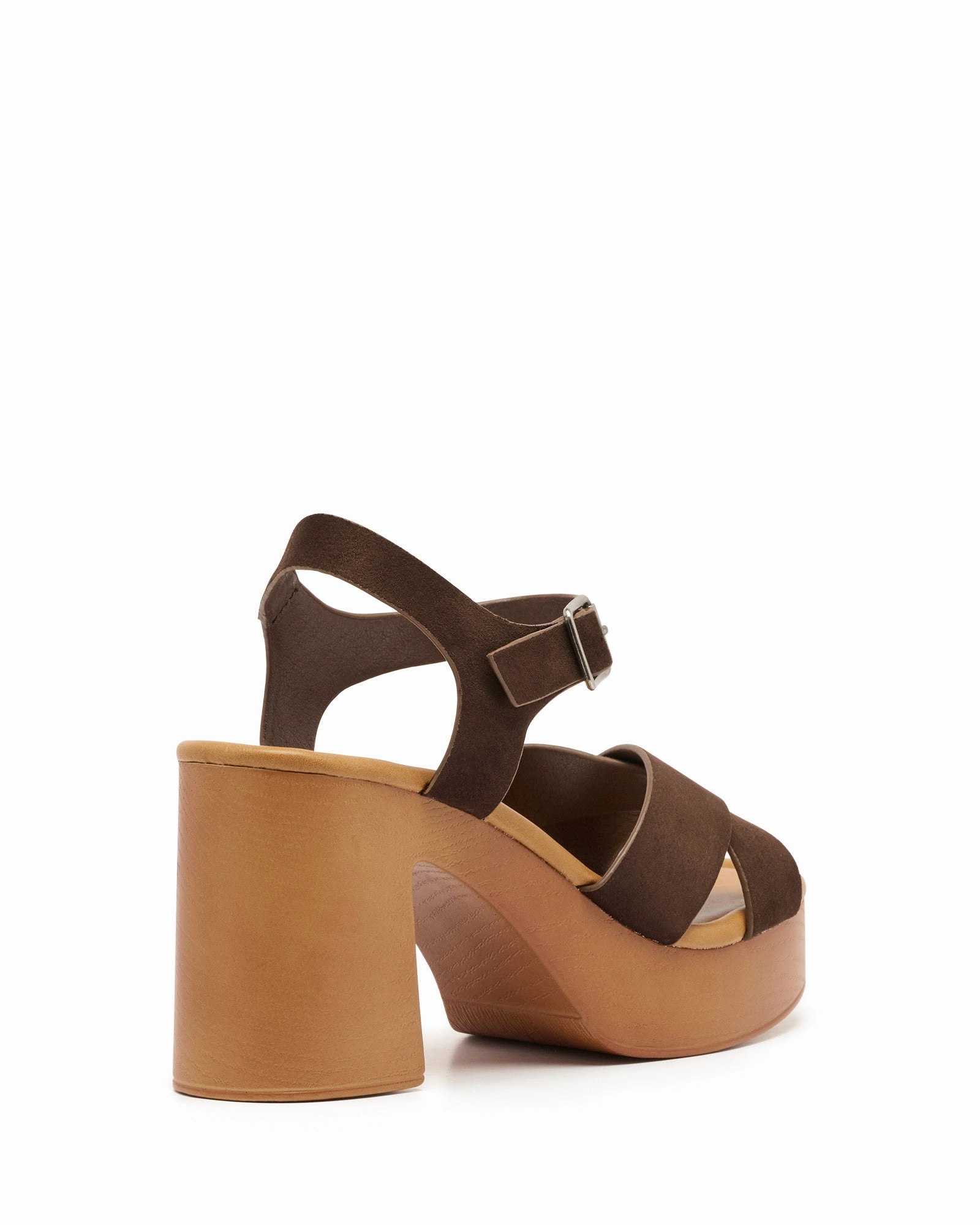 Dressy Sandals Party Ready Brynn Clog Heel Chocolate Suede