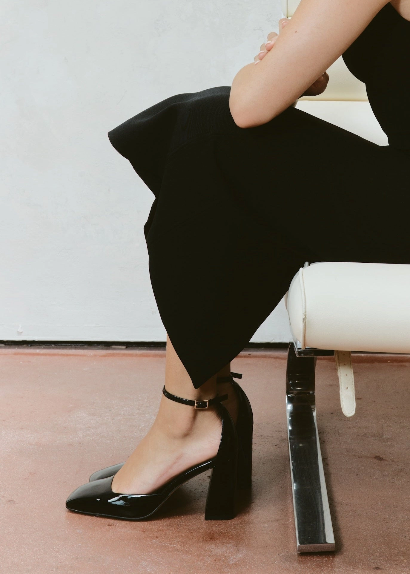 Travis Closed Toe Block Heels - Black Patent Leather Trail Walk Light Weight