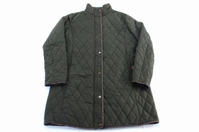 Women's Ralph Lauren Quilted Faux Suede Green Coat City Streets