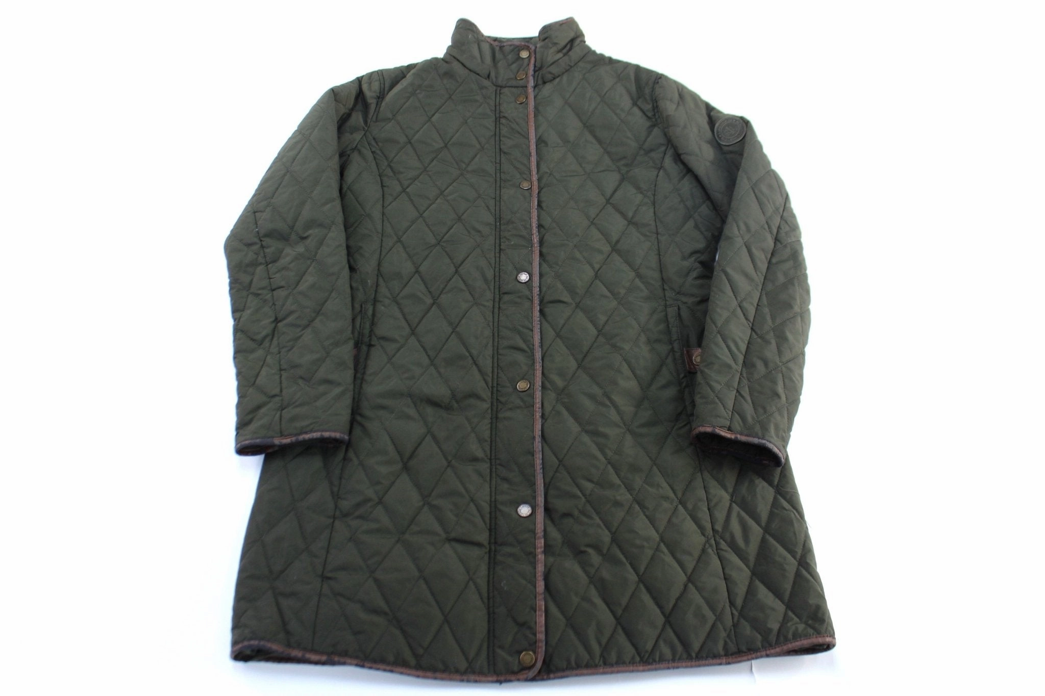 Women's Ralph Lauren Quilted Faux Suede Green Coat City Streets