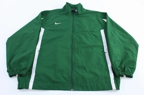 Adventure Wear All-Season Outerwear Vintage Nike Team Embroidered Logo Green Full Zip Windbreaker