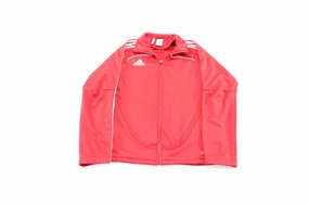 Women's Adidas Embroidered Logo Red & White Track Jacket Adventure Gear
