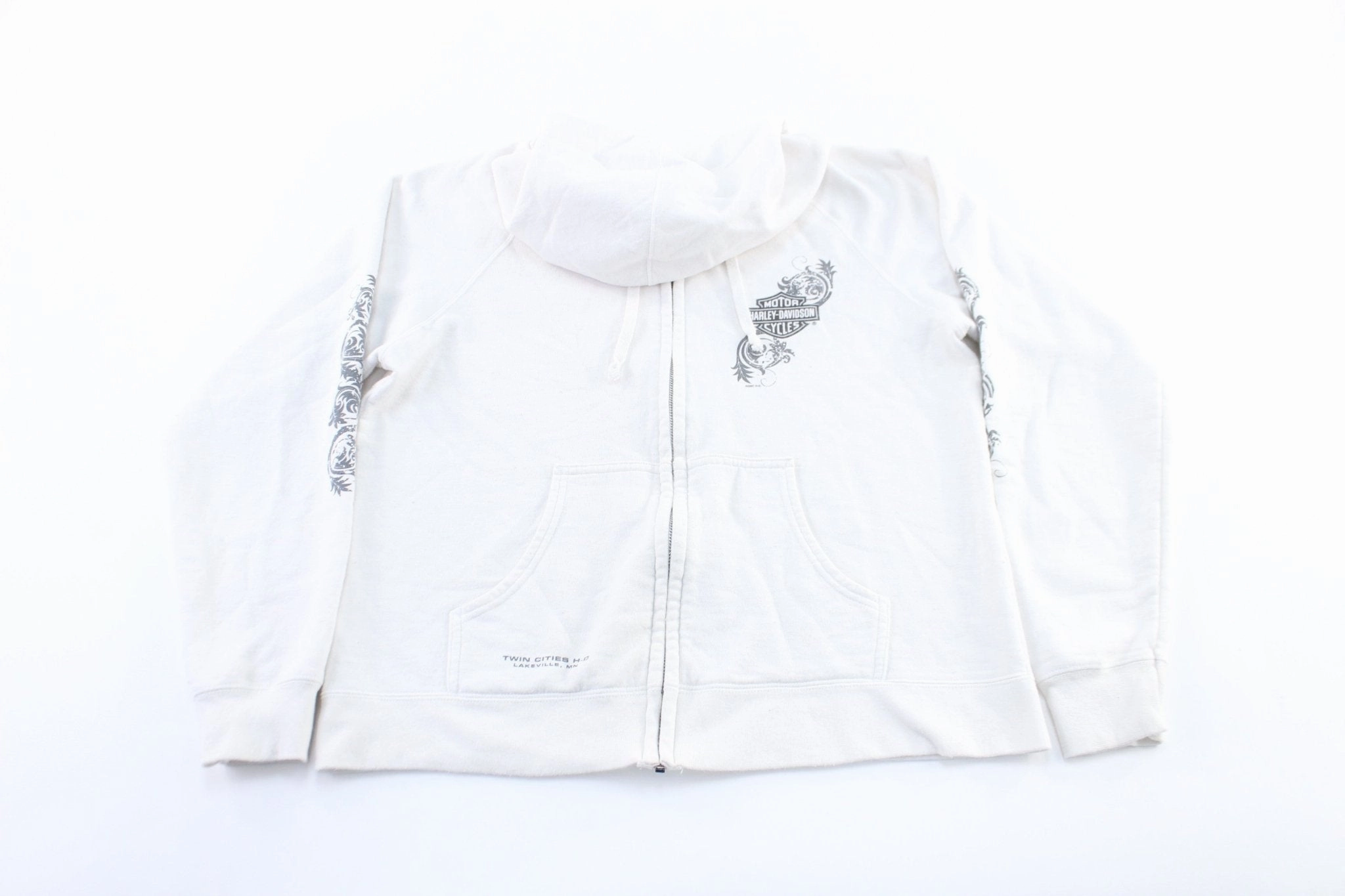 Women's 2007 Harley Davidson Motorcycles Lakeville, Minnesota Zip Up Jacket Reinforced Elbow Patches Mountain