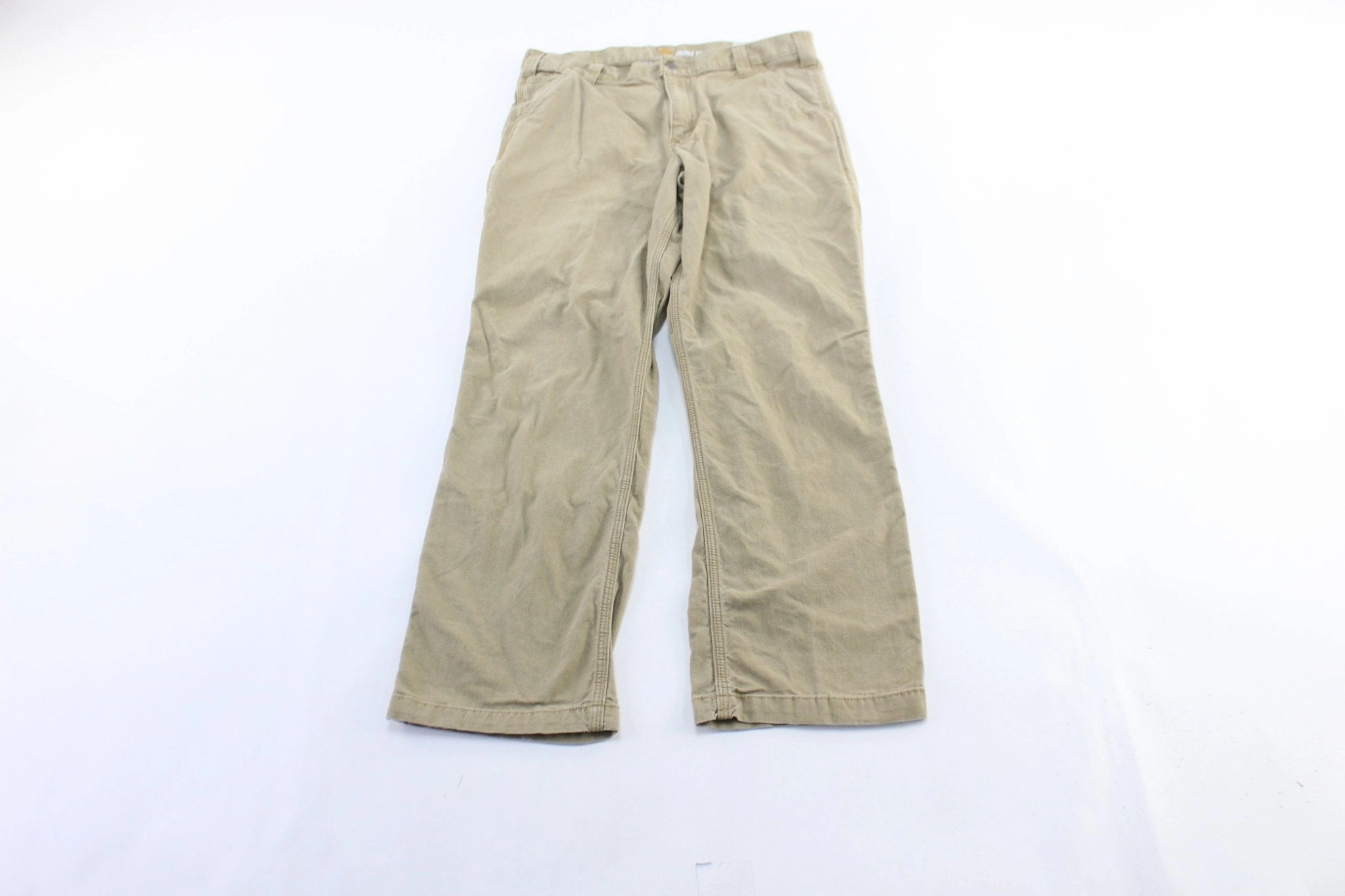 No Gap Waist Construction Versatile Look Carhartt Logo Patch Tan Pants
