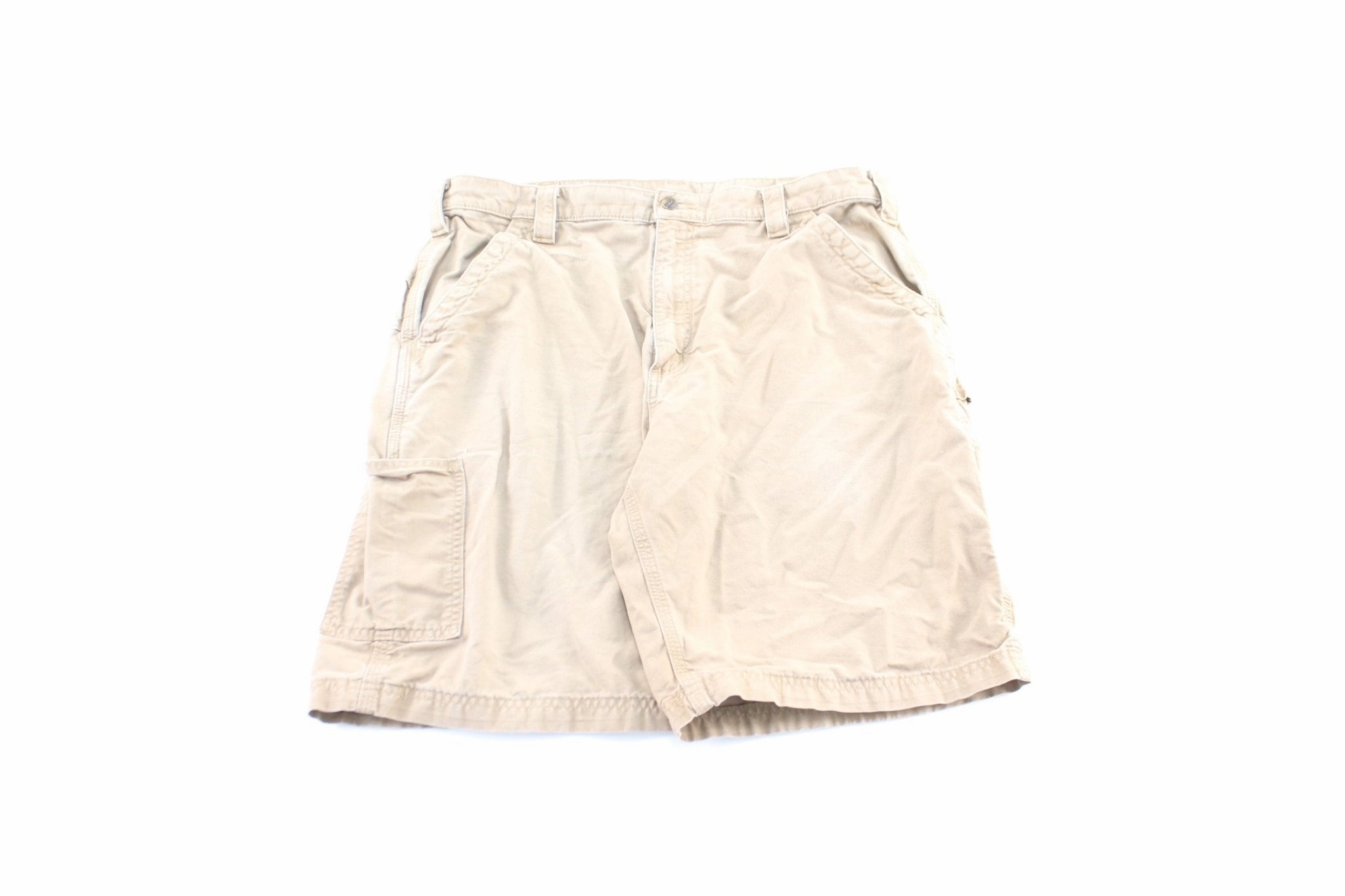 Tough Build Dickie's Logo Patch Tan Carpenter Shorts