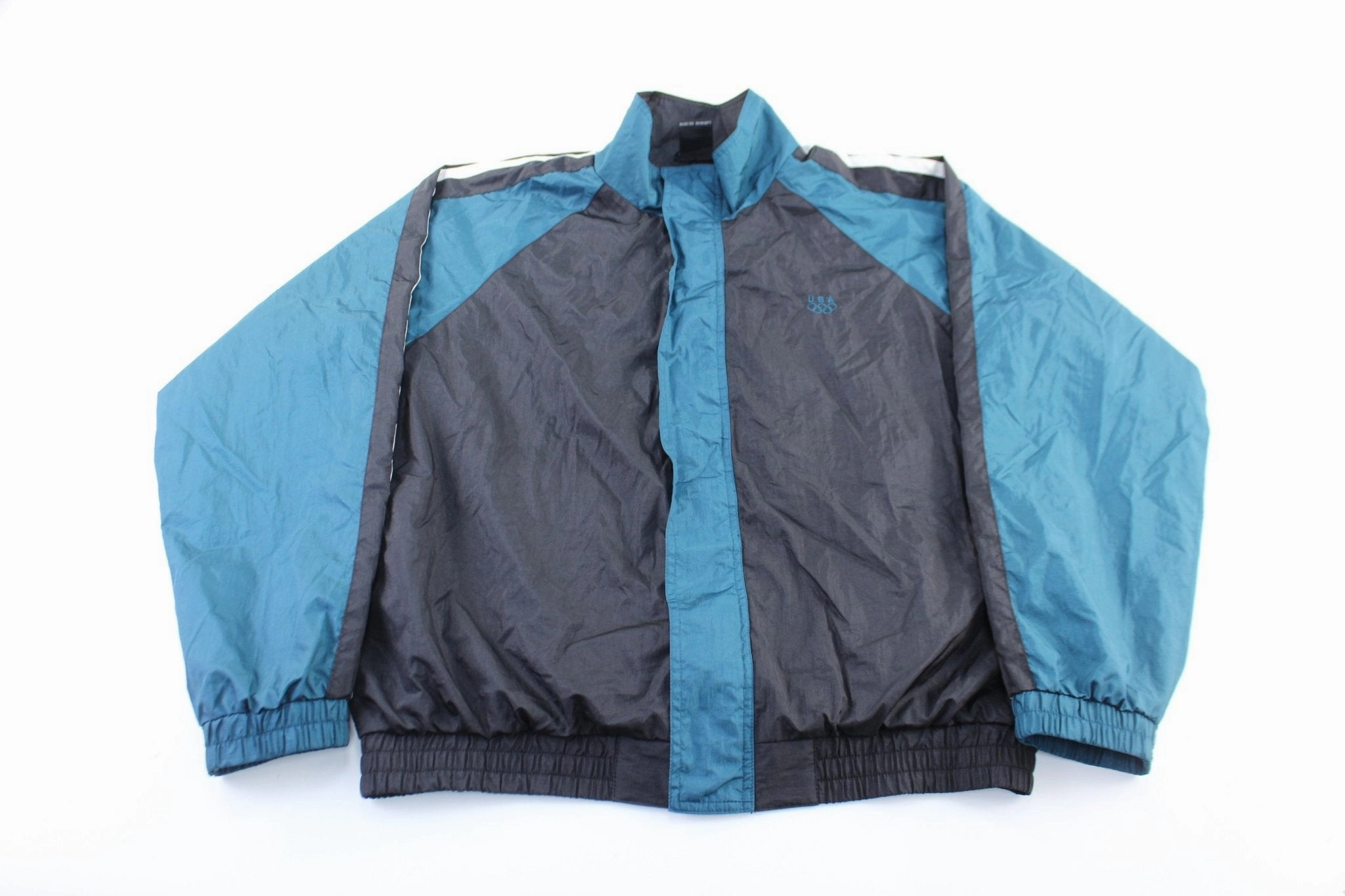 Trophy USA Olympic Black, White & Teal Zip Up Jacket
