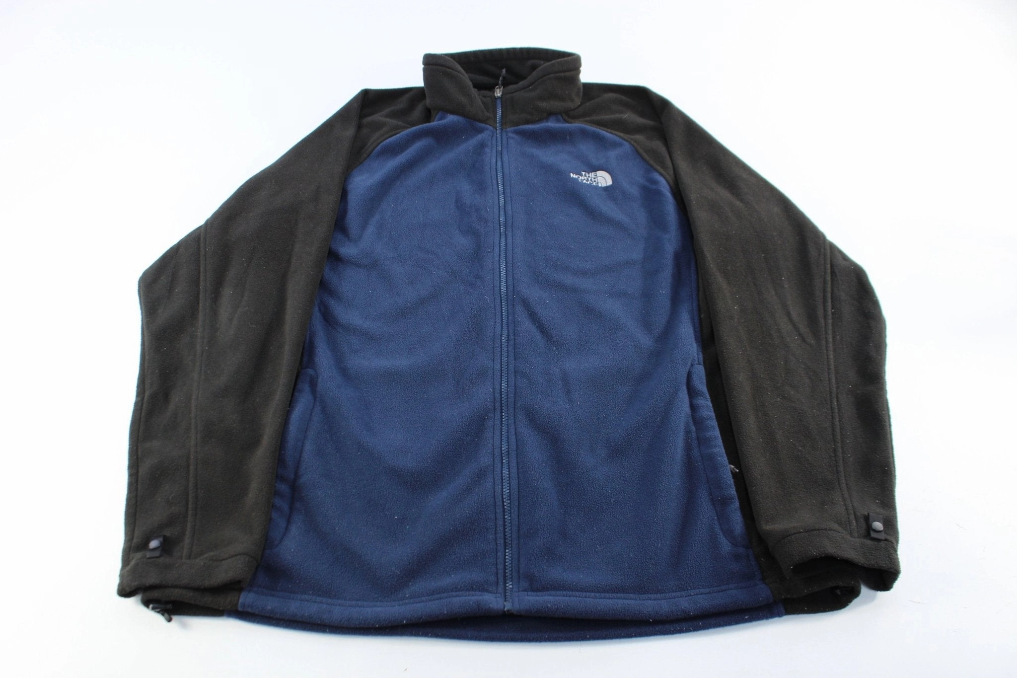 Flexible Zipper System The North Face Embroidered Logo Black & Blue Zip Up Jacket