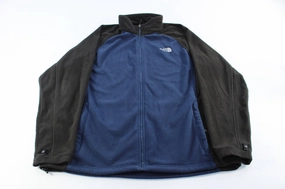 Flexible Zipper System The North Face Embroidered Logo Black & Blue Zip Up Jacket