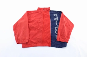 polka dotted fireplace 80's Adidas Logo Red & Blue Zip Up Jacket