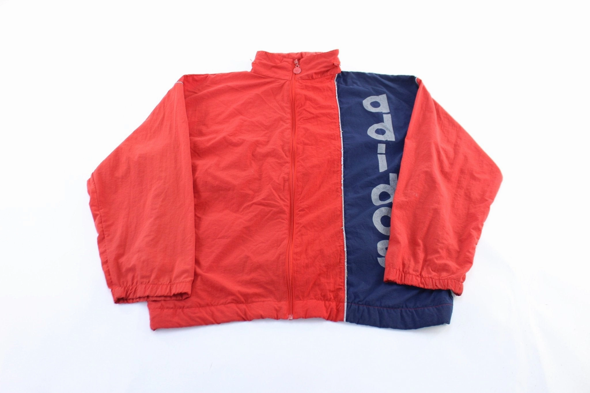 polka dotted fireplace 80's Adidas Logo Red & Blue Zip Up Jacket