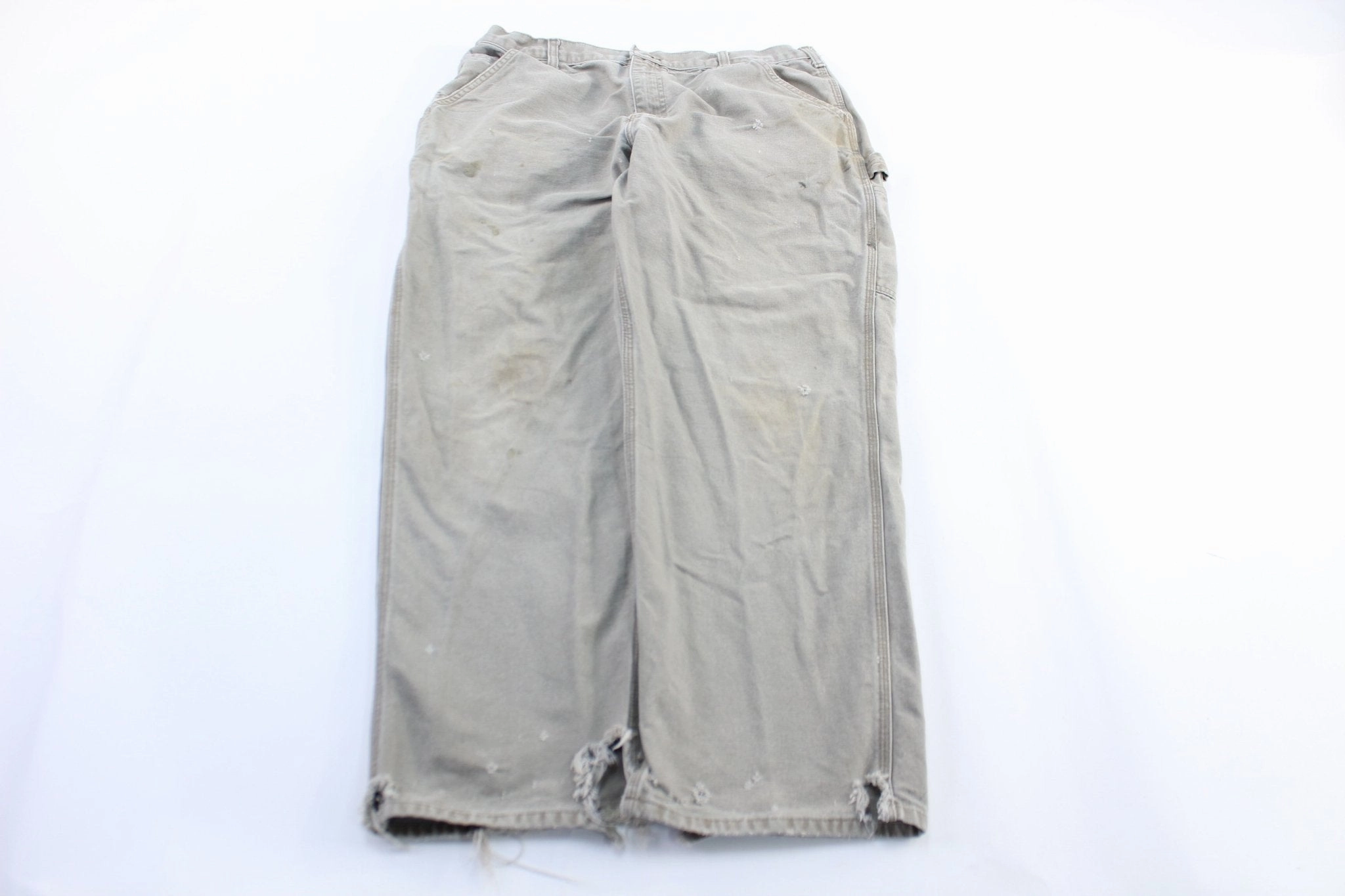 Casual Comfort Look Durable Seam Construction Carhartt Logo Patch Light Grey Carpenter Pants