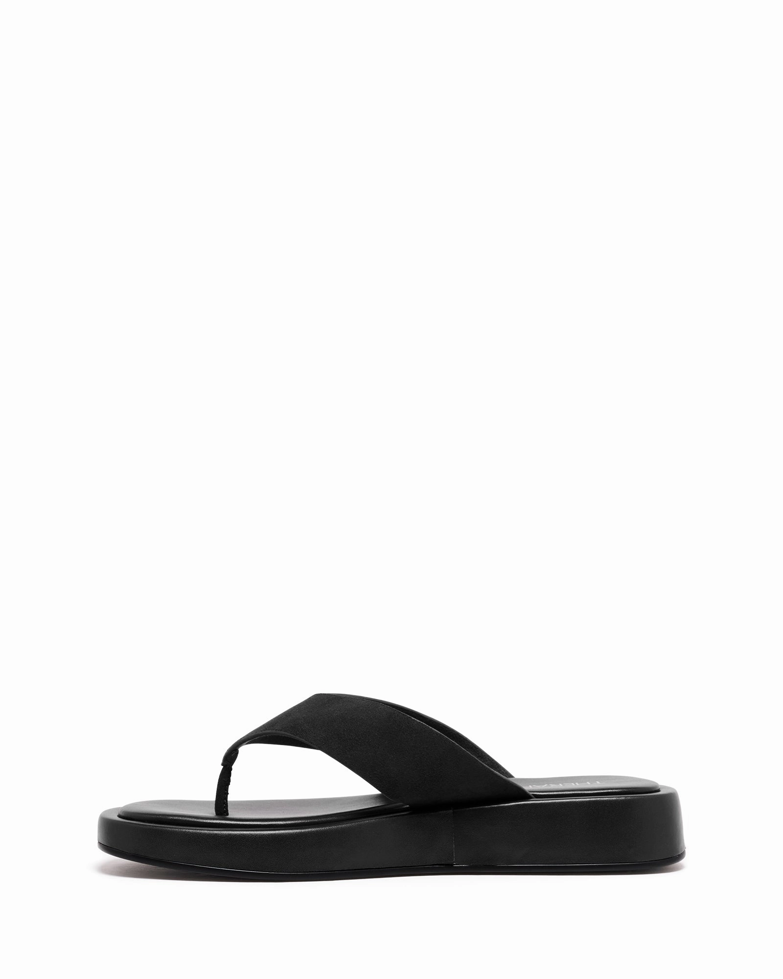 Hypoallergenic Lining Veda Thong Sandal Black Suede