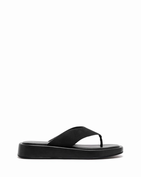 Veda Thong Sandal Black Suede Daily Casual