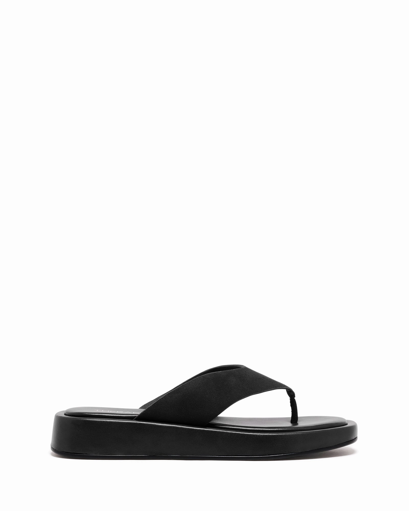 Veda Thong Sandal Black Suede Daily Casual