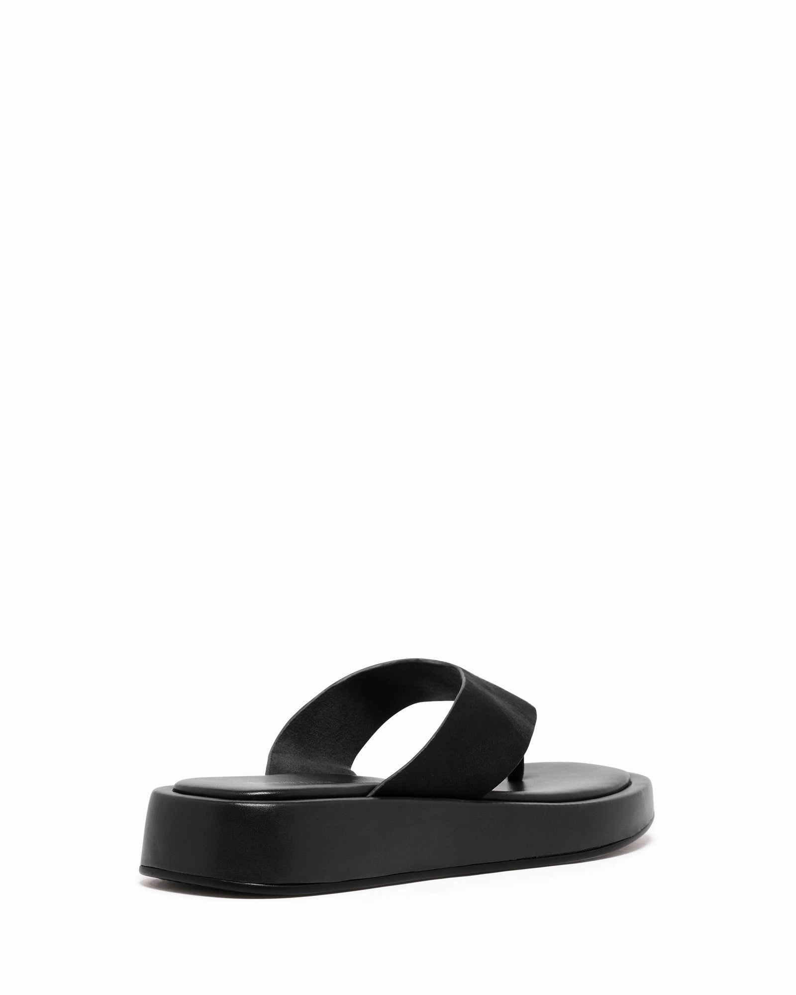 Veda Thong Sandal Black Suede Energy Return Foam Gel Insert