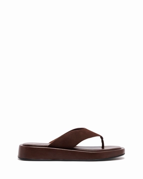 Stretchable Veda Thong Sandal Chocolate Suede