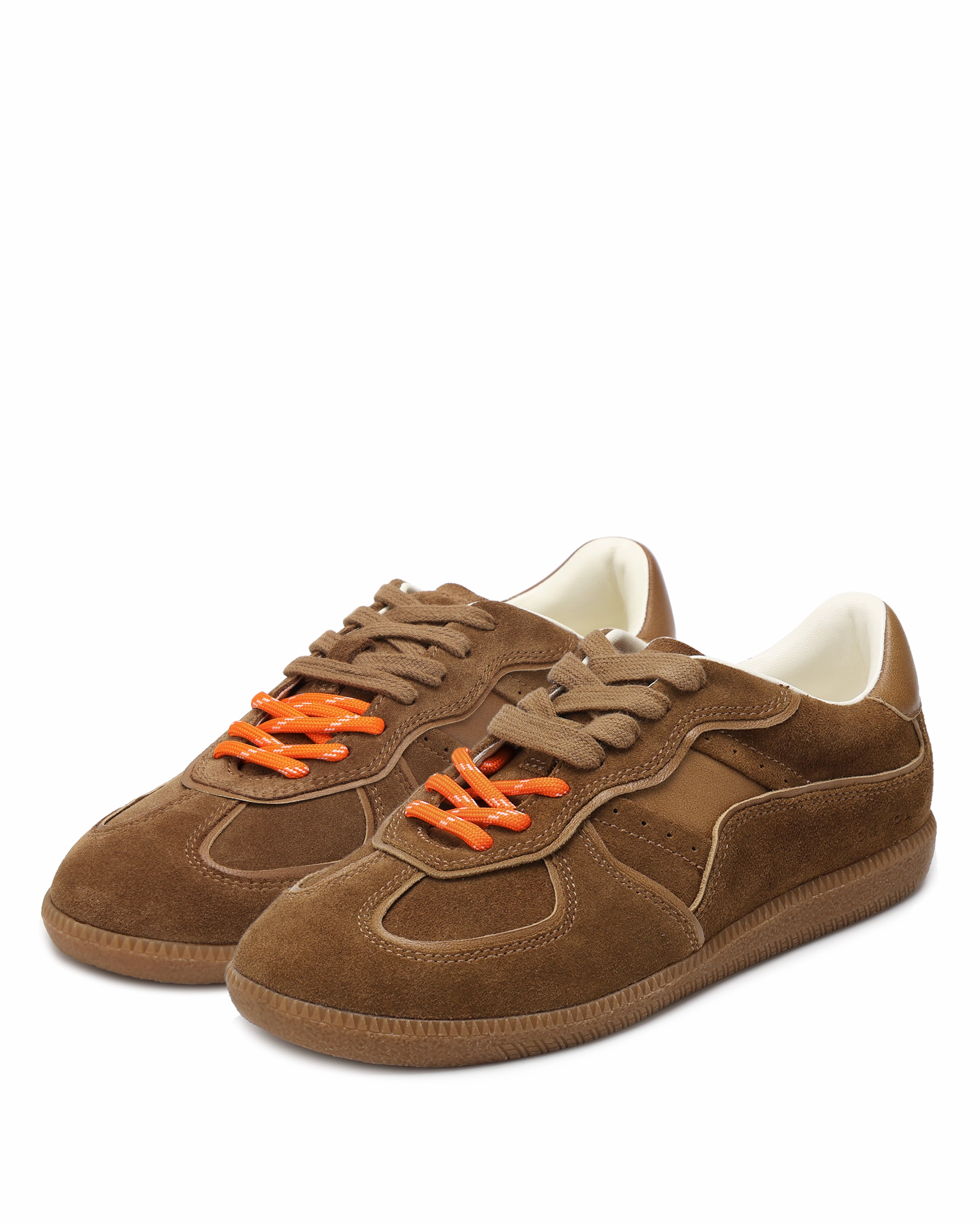 August Tan Suede Yoga Friendly running sneakers