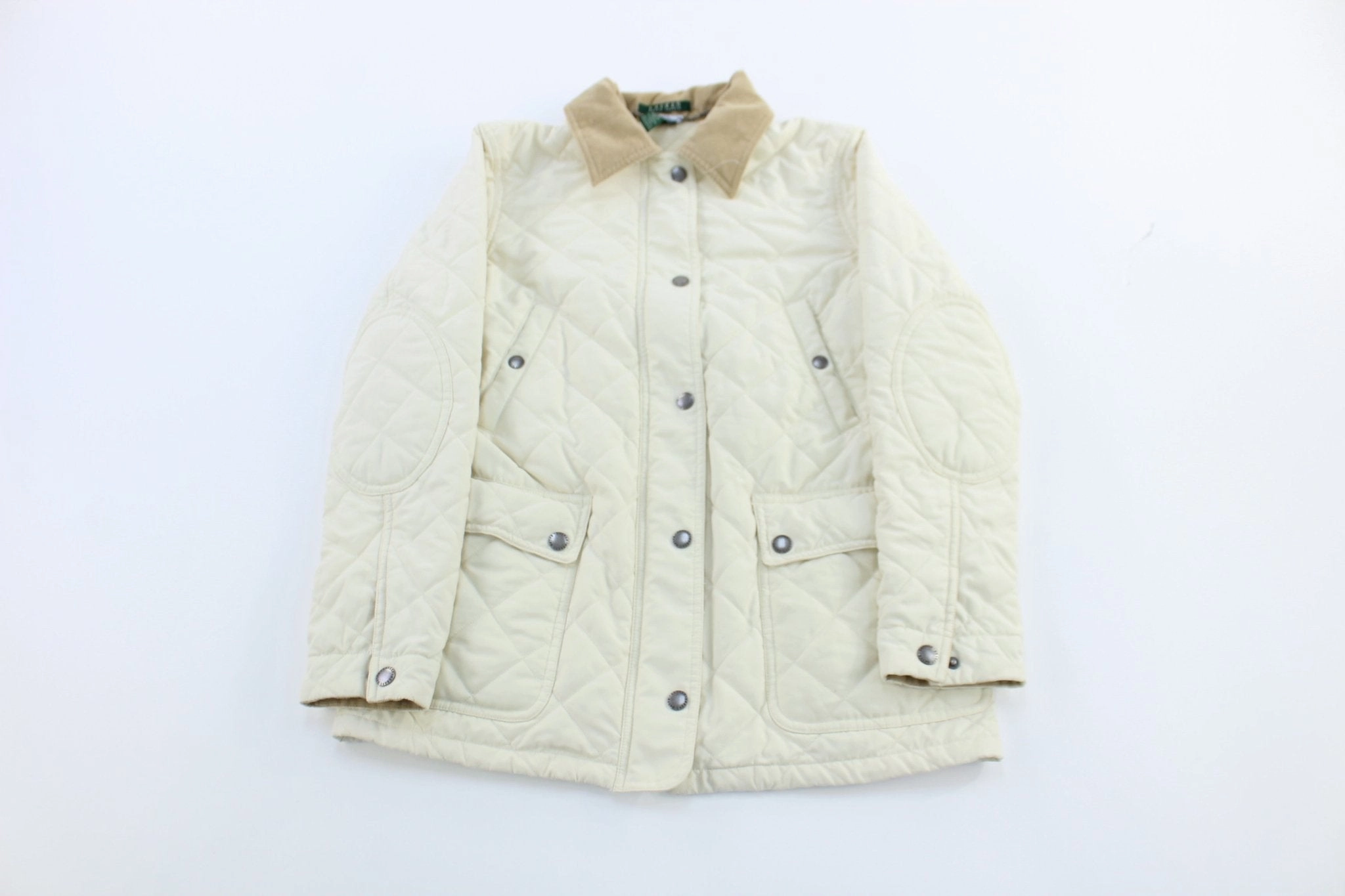 Teens Women's Ralph Lauren Cream Quilted Zip Up Jacket