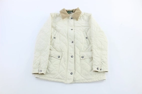 Teens Women's Ralph Lauren Cream Quilted Zip Up Jacket