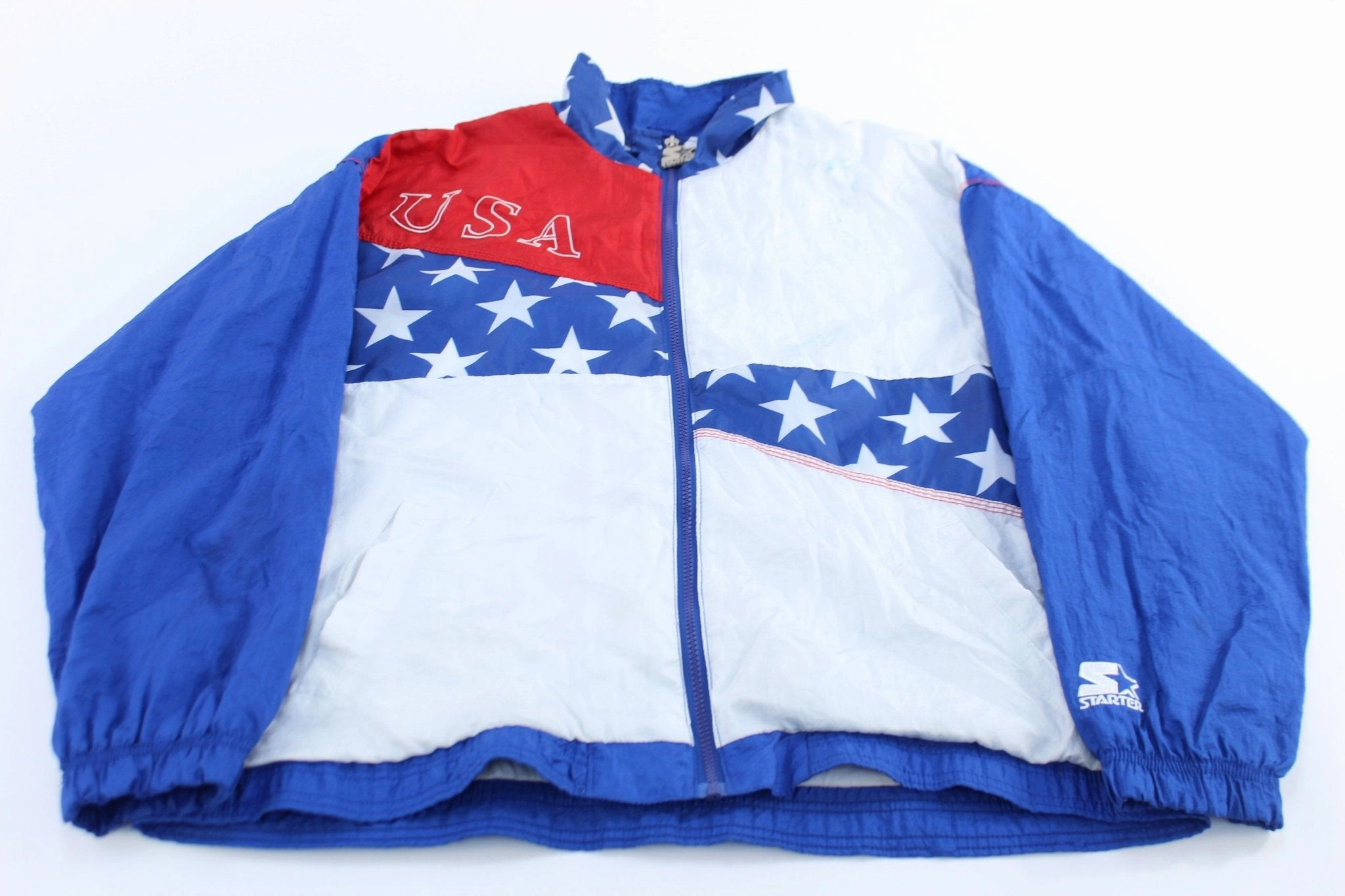 1993 Atlanta Olympics USA Embroidered Starter Zip Up Jacket thermal Everyday Use
