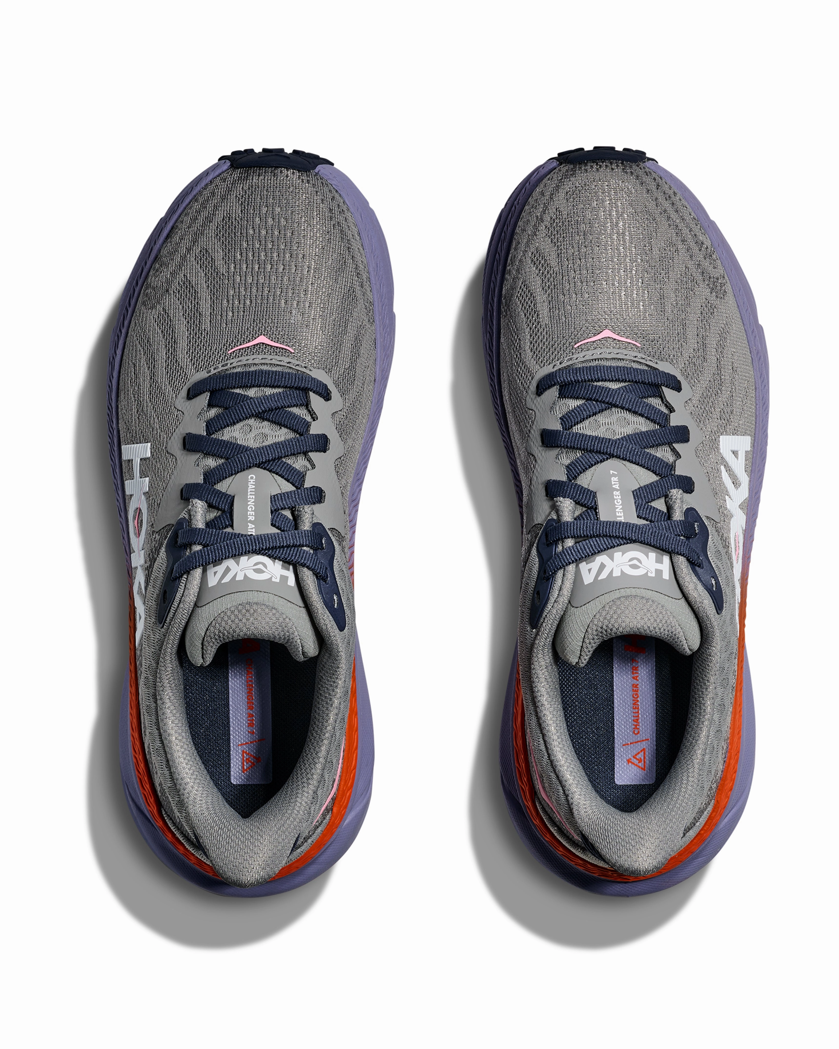 W Challenger ATR 7 Galactic Grey/Wild Indigo 1134498-GYW running in a tundra area Foot Support