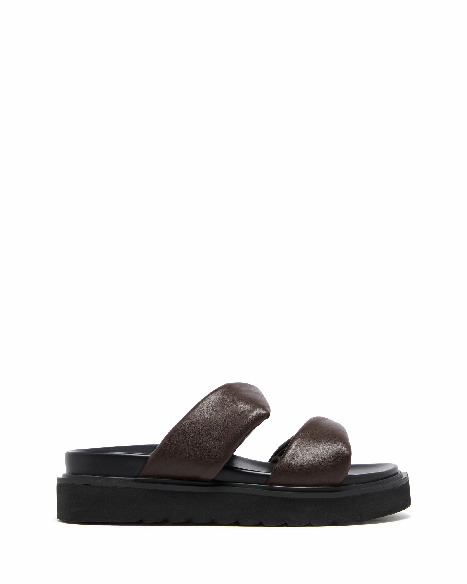 Valley Sandal Chocolate Low Profile Footbed Heel Cushioning
